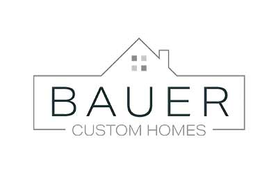 Logo of Bauer Custom Homes featuring a simple house outline with the company's name in bold letters below, capturing the essence of Suncadia real estate.