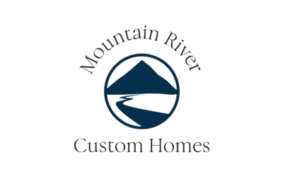 Logo of Mountain River Custom Homes, featuring a stylized mountain and river within a circle, reflecting the elegance of Suncadia real estate.