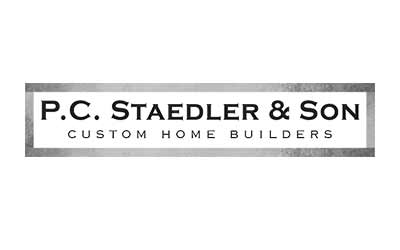 Logo for P.C. Staedler & Son, Custom Home Builders, featuring bold black lettering on a white background, reminiscent of the elegance seen in Suncadia homes.